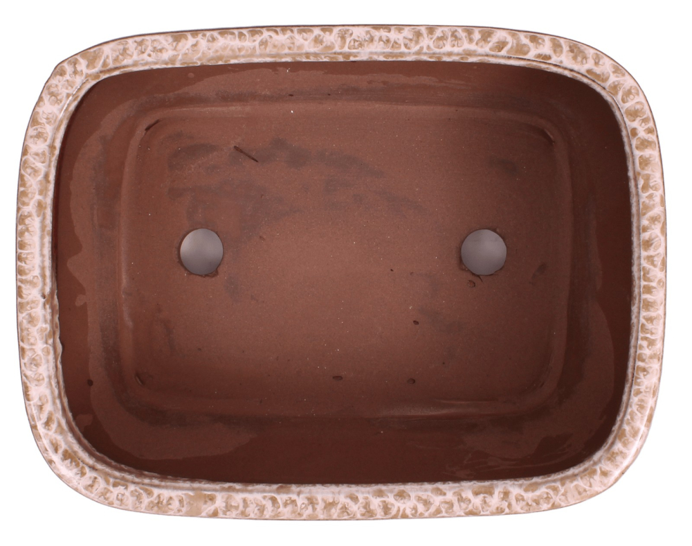 Preview: Bonsai - Schale eckig 21.5 x 17 x 8.5 cm , kupfer / beige 22145