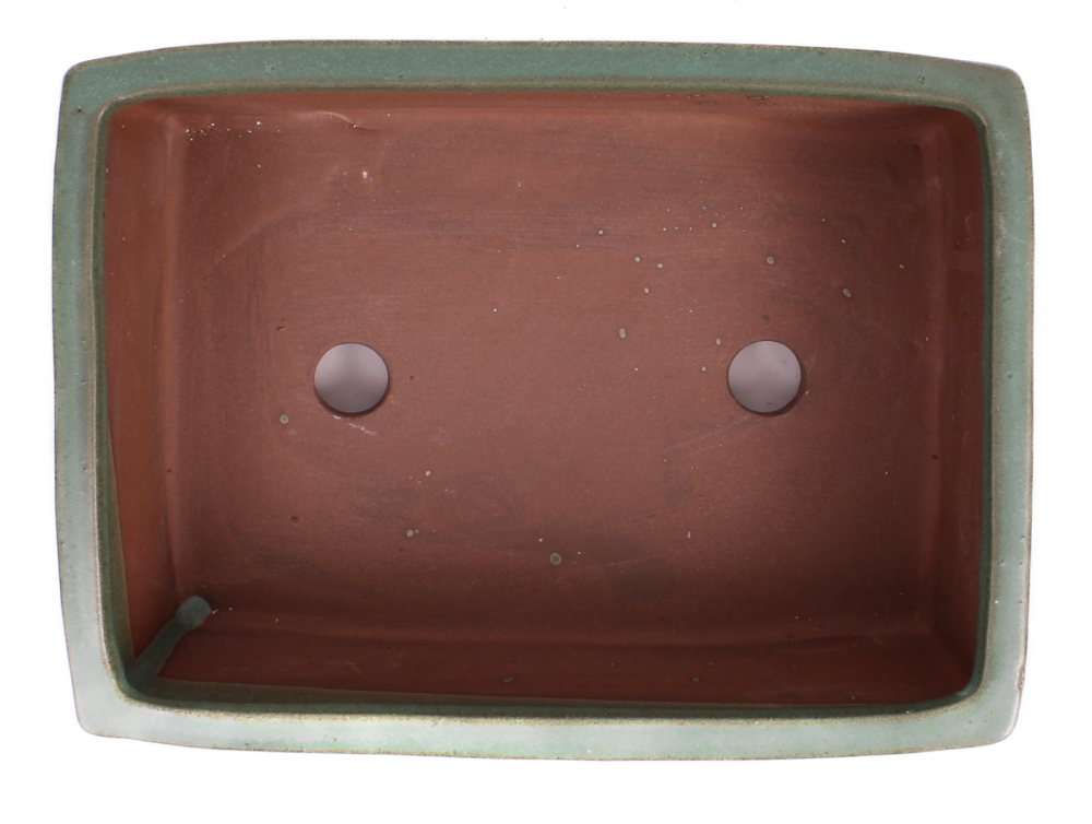 Preview: Bonsai - Schale eckig 22 x 16 x 7.5 cm mattgrün  22152