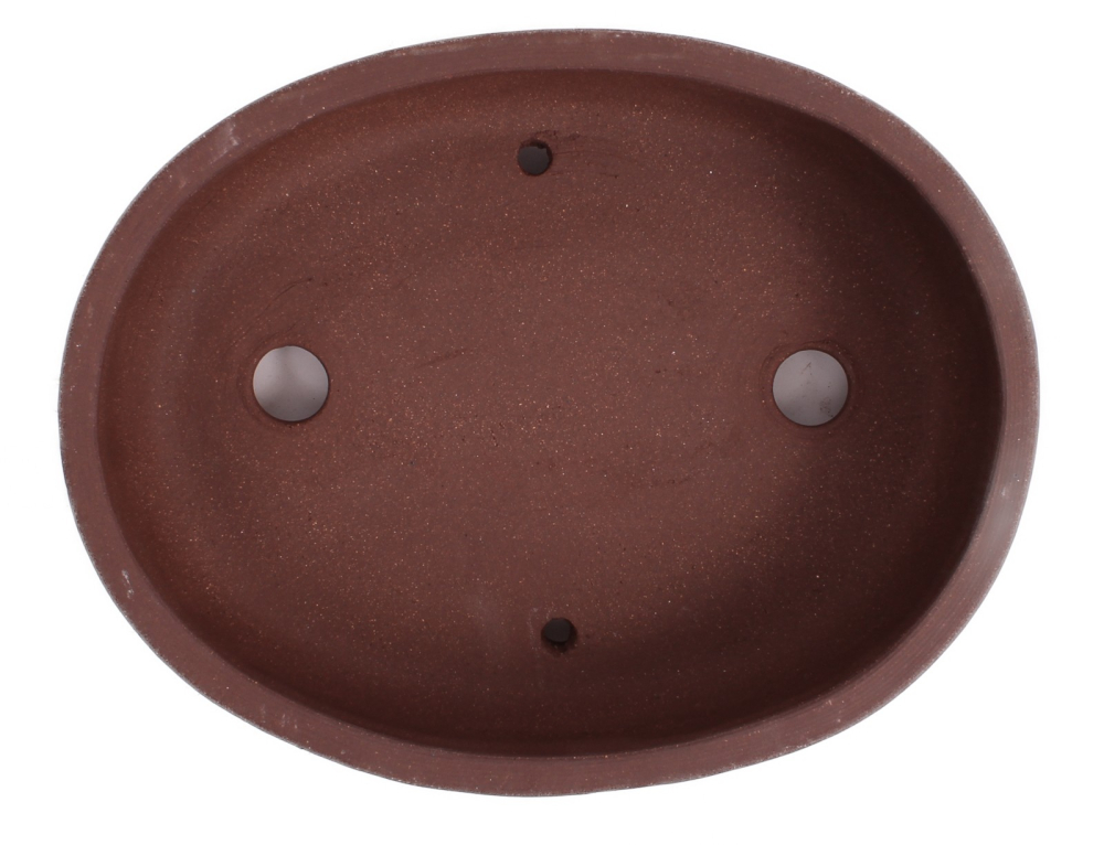 Preview: Bonsai - Schale oval 20.5 x 16 x 6 cm unglasiert braun 22157
