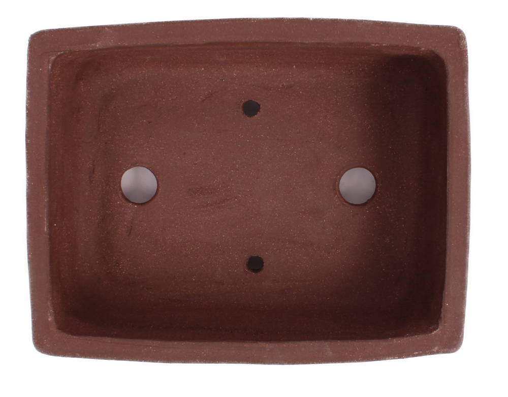 Preview: Bonsai - Schale eckig 19 x 15 x 6 cm unglasiert braun  22161