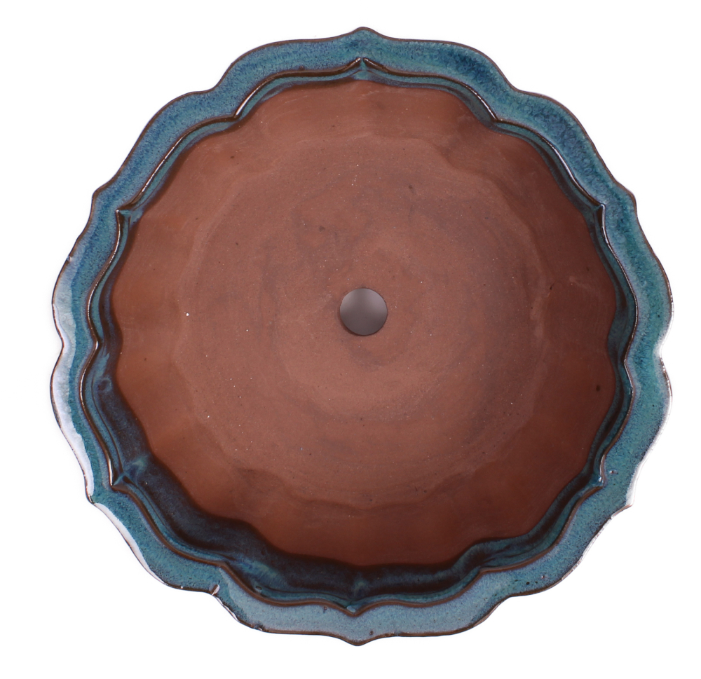 Preview: Bonsai - Schale rund 21.5 Ø x 7 cm grünblau  22174