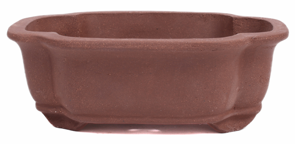 Bonsai - Schale eckig 21 x 16.5 x 7.7 cm unglasiert braun  22175