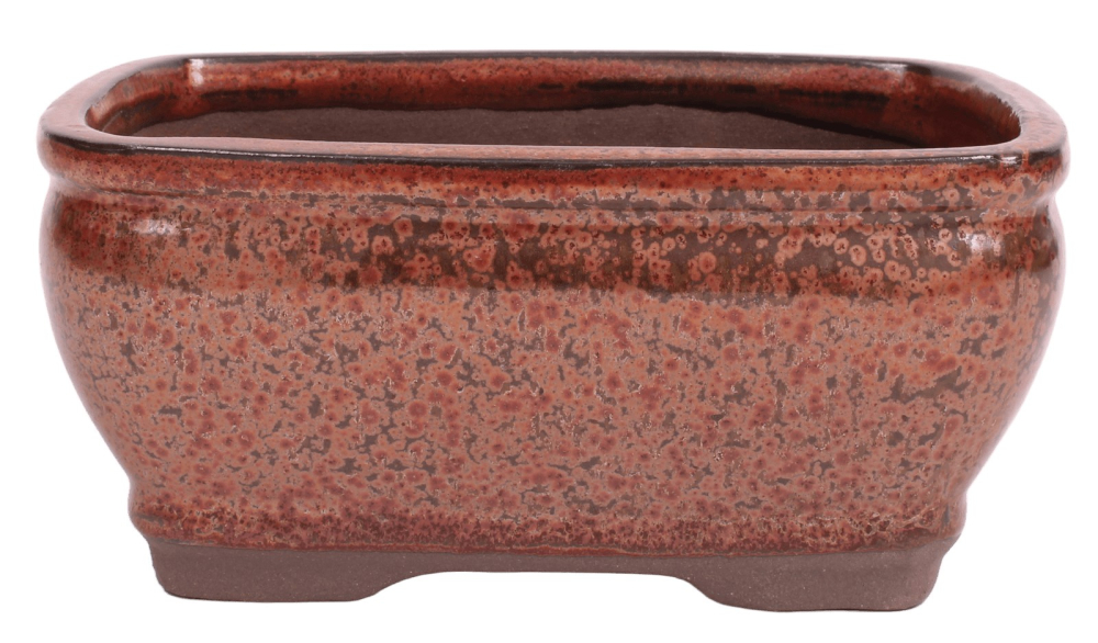 Bonsai-Schale eckig 16 × 13 × 7,5 cm kupferfarben