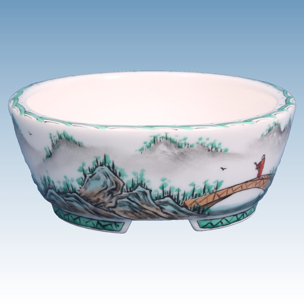 Preview: Bonsai - Schale, oval 16 x 13 x 5 cm, handbemalt  22706