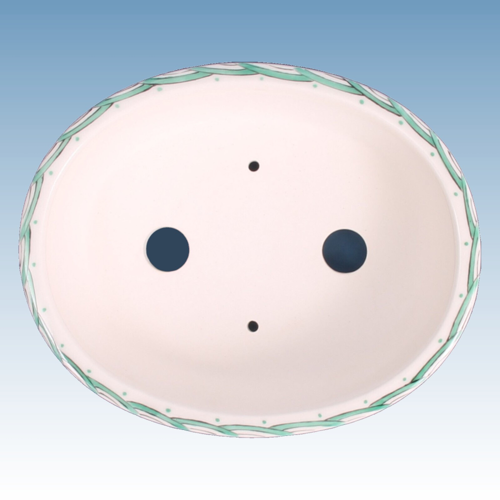 Bonsai - Schale, oval 16 x 13 x 5 cm, handbemalt  22706