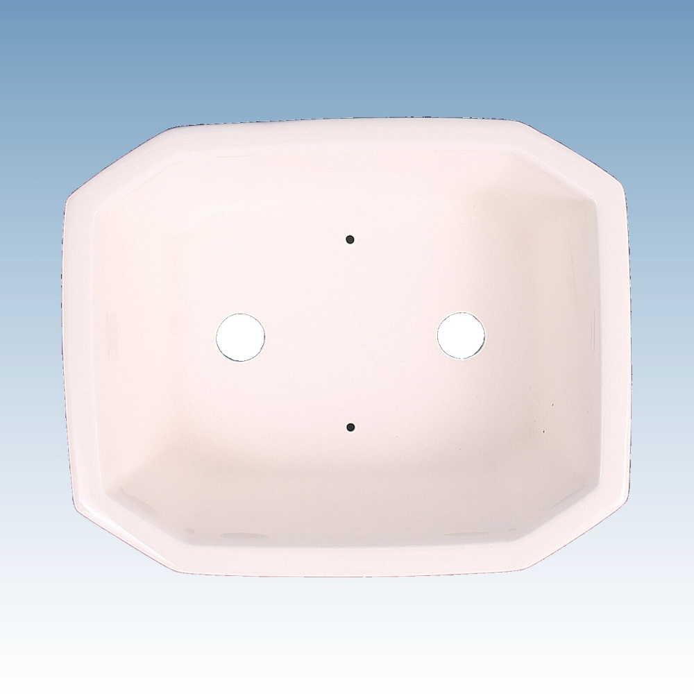 Preview: Bonsai - Schale, eckig 20,5 x 16,5x 7 cm, weiss mit Motiv   22897