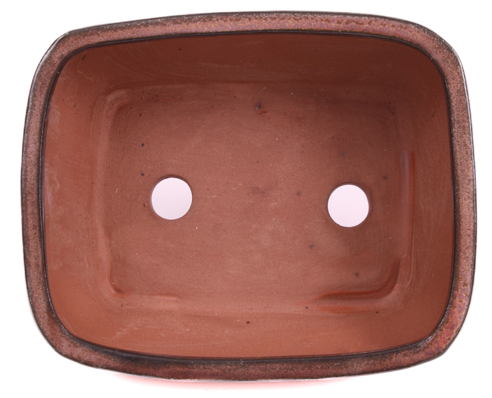 Preview: Bonsai - Schale eckig 16 x 13 x 7.5 cm , Kupfer, mit Untersetzer 23170