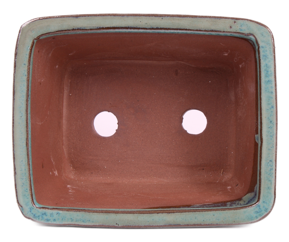 Preview: Bonsai - Schale eckig 16.5 x 13 x 7.5 cm , grün , mit Untersetzer 23171