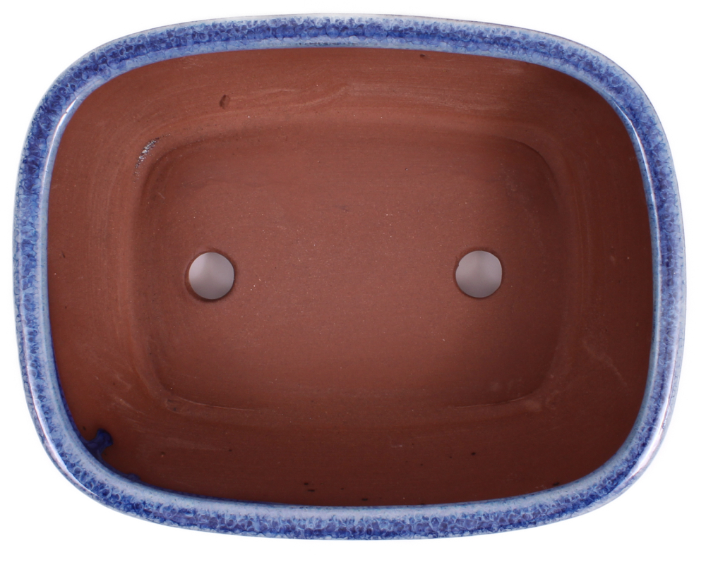 Preview: Bonsai - Schale eckig 21 x 16.5 x 8.5 cm , hellblau / blau, mit Untersetzer 23203