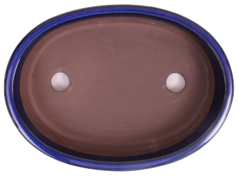Preview: Bonsai - Schale  oval 25 x 18 x 5.5 cm frostfest blau aus Japan 30009