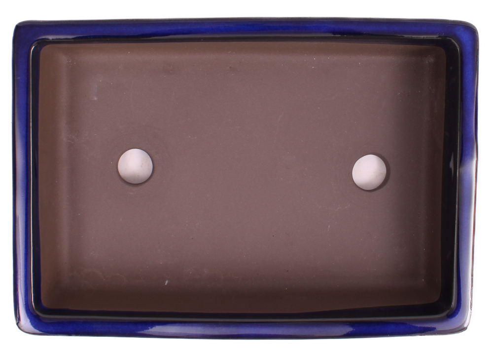 Preview: Bonsai - Schale  eckig 27.5 x 19 x 5.7 cm frostfest blau aus Japan 30011