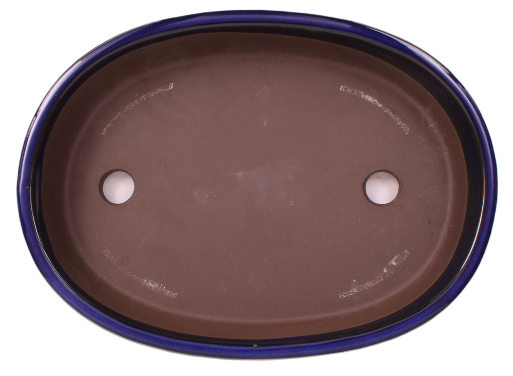 Preview: Bonsai - Schale  oval 31 x 22.5 x 5.5 cm frostfest blau aus Japan 30018