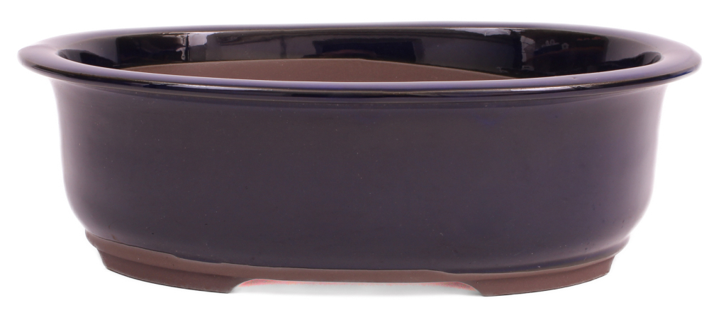 Bonsai - Schale  oval 26.5 x 22 x 8.2 cm frostfest blau aus Japan 30019