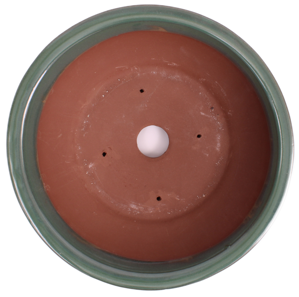 Preview: Bonsai - Schale rund 24.5 Ø x 7.5 cm grün frostfest aus Japan 30029