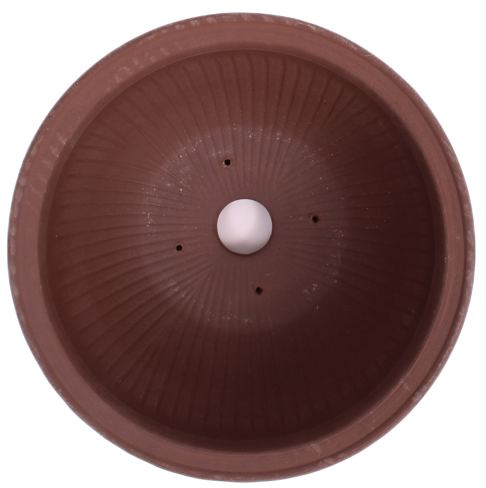 Preview: Bonsai - Schale rund 25.5 Ø x 11.5 cm unglasiert braun frostfest aus Japan 30030