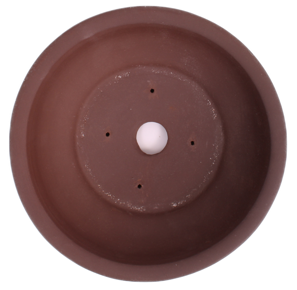 Preview: Bonsai - Schale rund 24 Ø x 7.5 cm unglasiert braun frostfest aus Japan 30031