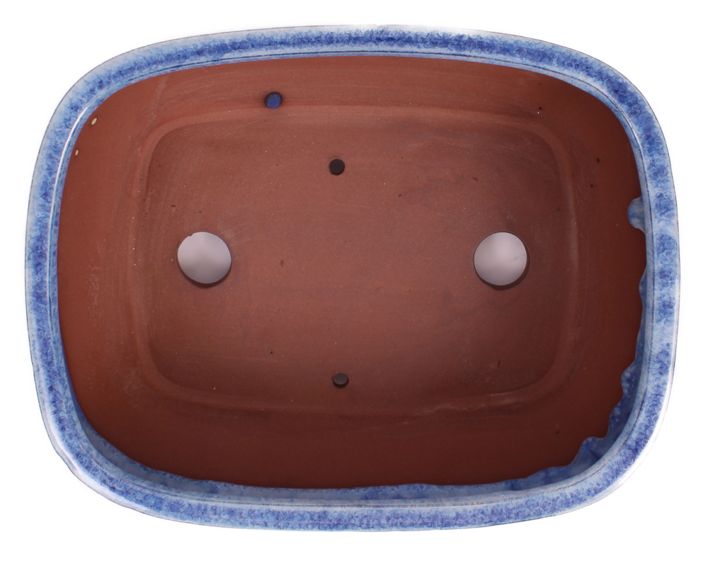 Bonsai - Schale eckig 25.5 x 21 x 9.5 cm  beige / blau 30063