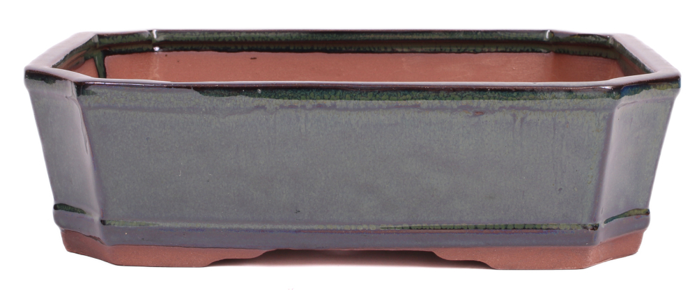 Bonsai - Schale eckig 26 x 20 x 7.5 cm grün  30072