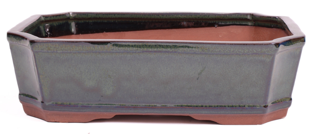 Preview: Bonsai - Schale eckig 26 x 20 x 7.5 cm grün  30072