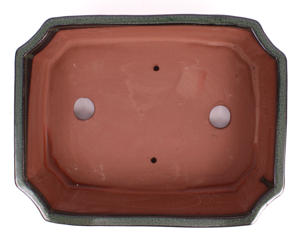 Preview: Bonsai - Schale eckig 26 x 20 x 7.5 cm grün  30072