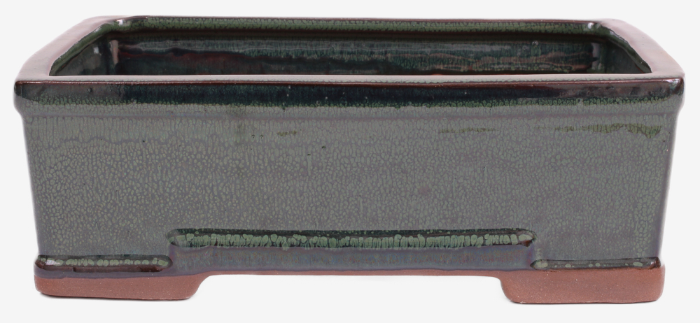 Bonsai - Schale eckig 26.5 x 19.5 x 9 cm moosgrün  30125