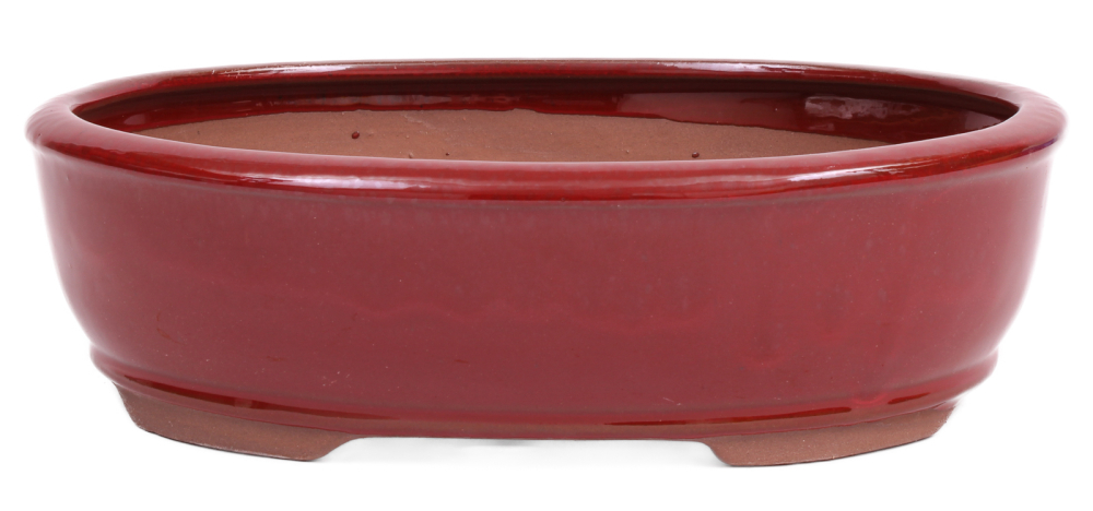 Bonsai - Schale oval 26.5 x 20 x 7.5 cm braunrot 30129