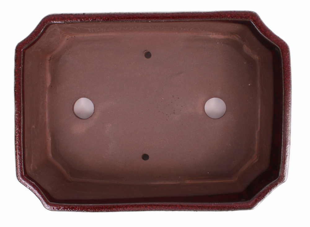Preview: Bonsai - Schale eckig 26 x 20 x 7.5 cm bordeaux  30140