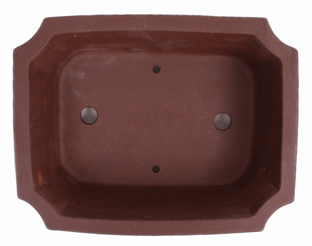 Preview: Bonsai - Schale eckig 26 x 20 x 8.3 cm unglasiert braun frostfest 30147