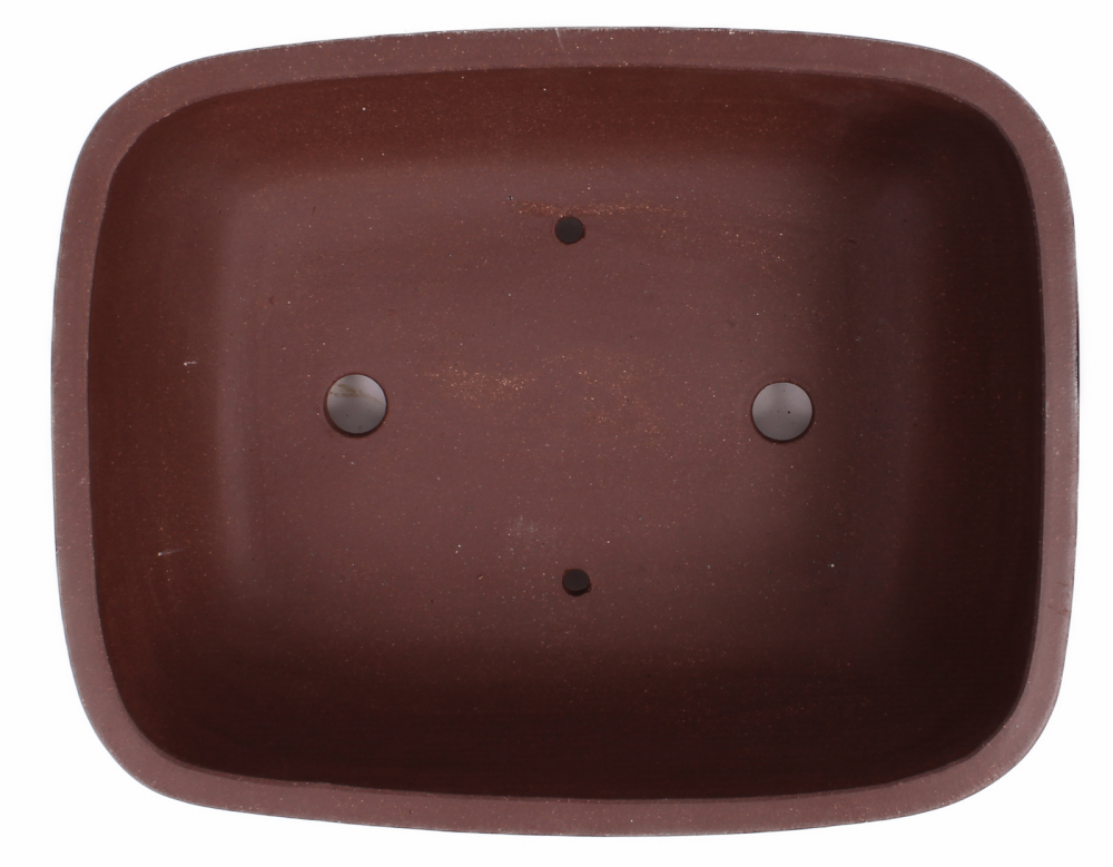 Preview: Bonsai - Schale eckig 26.5 x 21 x 9.5 cm unglasiert braun frostfest 30148A 2. Wahl