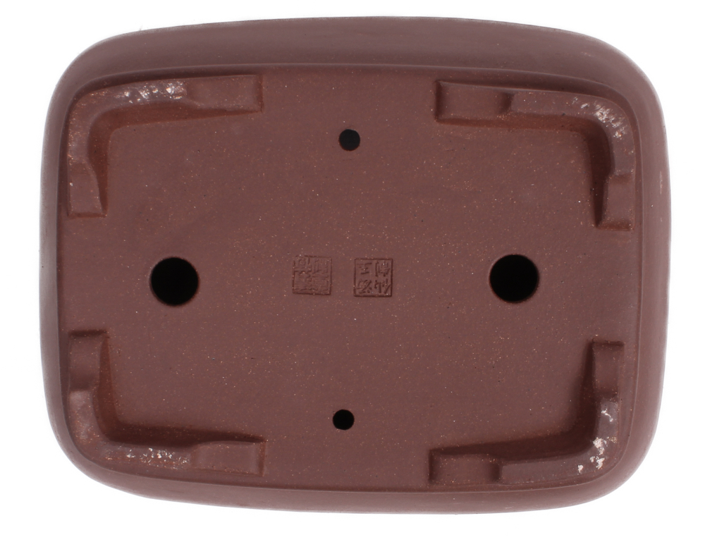 Preview: Bonsai - Schale eckig 26.5 x 21 x 9.5 cm unglasiert braun frostfest 30148A 2. Wahl