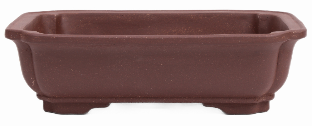 Bonsai - Schale eckig 26.5 x 21 x 7.5 cm unglasiert braun frostfest 30149