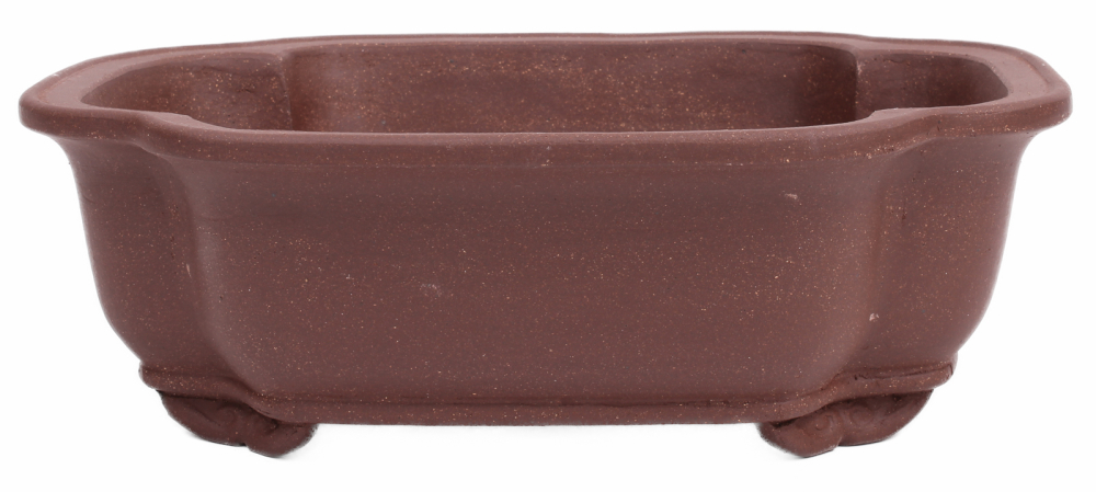 Bonsai - Schale eckig 26 x 21 x 8.5 cm unglasiert braun frostfest 30153