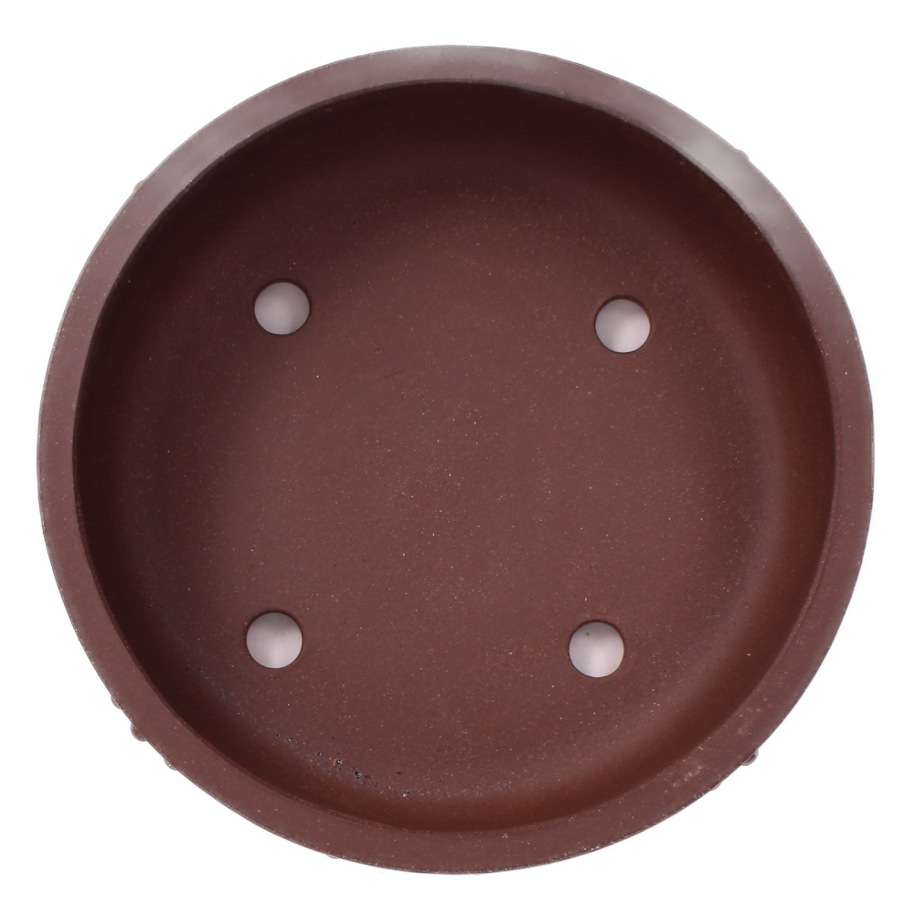 Preview: Bonsai - Schale rund 24 Ø x 6.5 cm unglasiert braun frostfest Trommelschale 30154