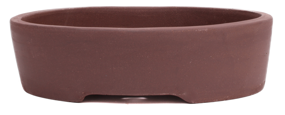 Bonsai - Schale oval 26 x 21 x 7.2 cm unglasiert braun 30155