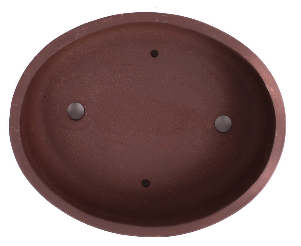 Preview: Bonsai - Schale oval 26 x 21 x 7.2 cm unglasiert braun 30155
