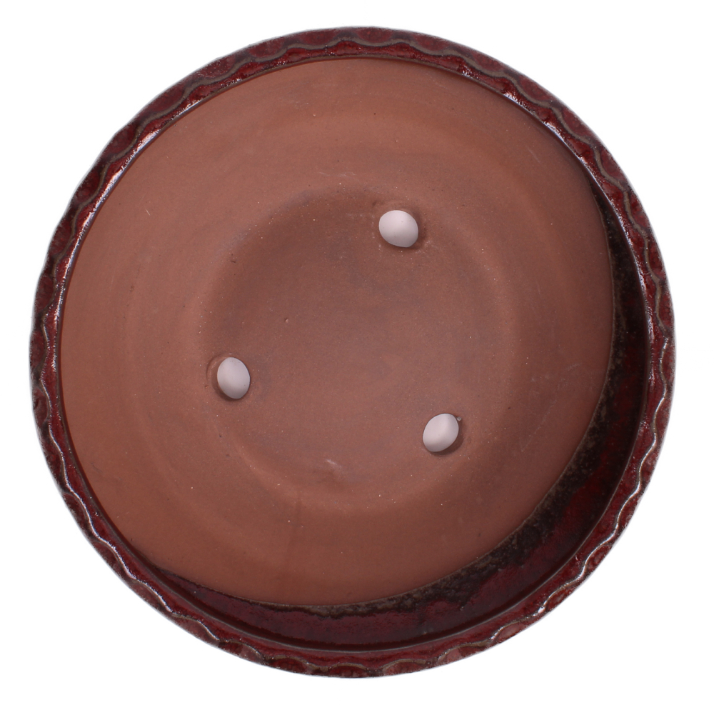 Preview: Bonsai - Schale rund 26 Ø x 6.7 cm bordeaux 30156