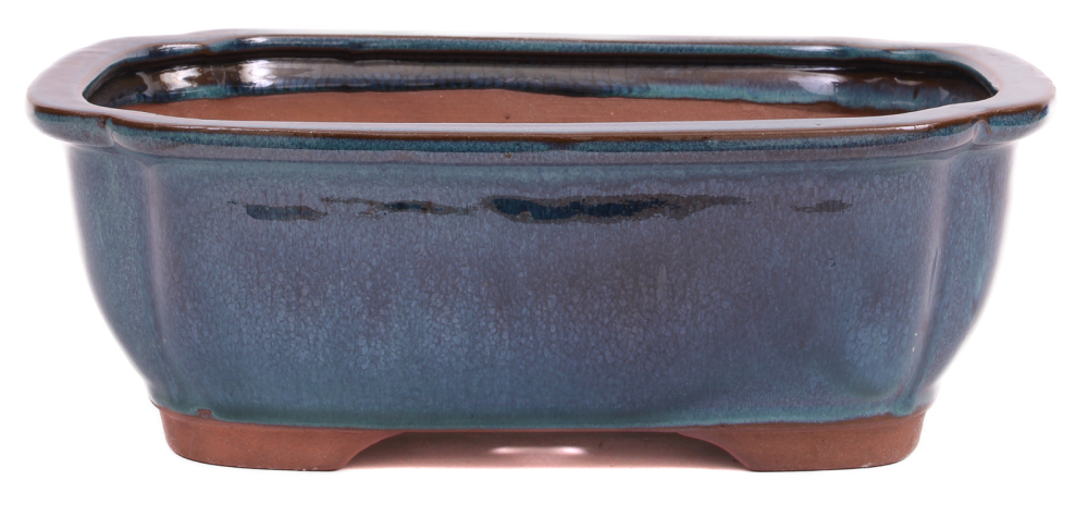 Bonsai - Schale eckig 26.5 x 21 x 9.5 cm grünblau 30164