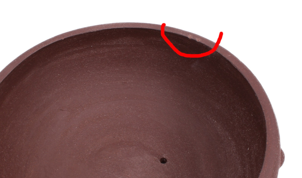 Preview: Bonsai - Schale  rund 25.5 Ø x 12.5 cm unglasiert braun 30165A  2. Wahl