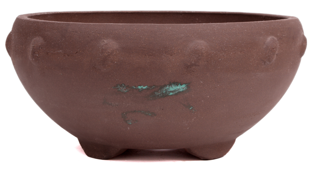 Bonsai - Schale  rund 25.5 Ø x 12.5 cm unglasiert braun 30166