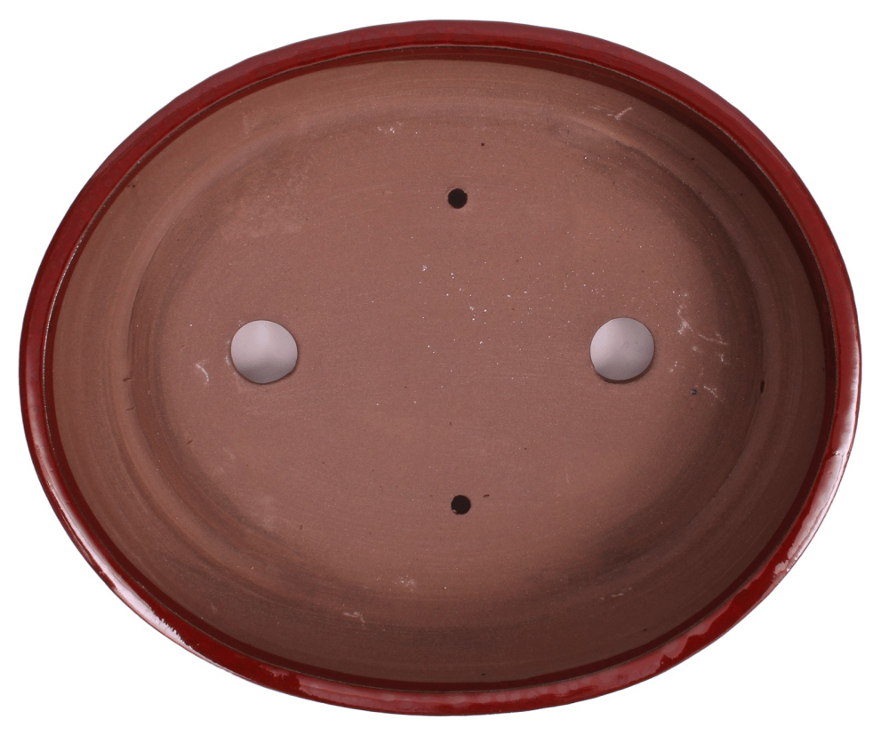 Preview: Bonsai - Schale oval 26.5 x 22 x 6.5 cm braunrot  30169