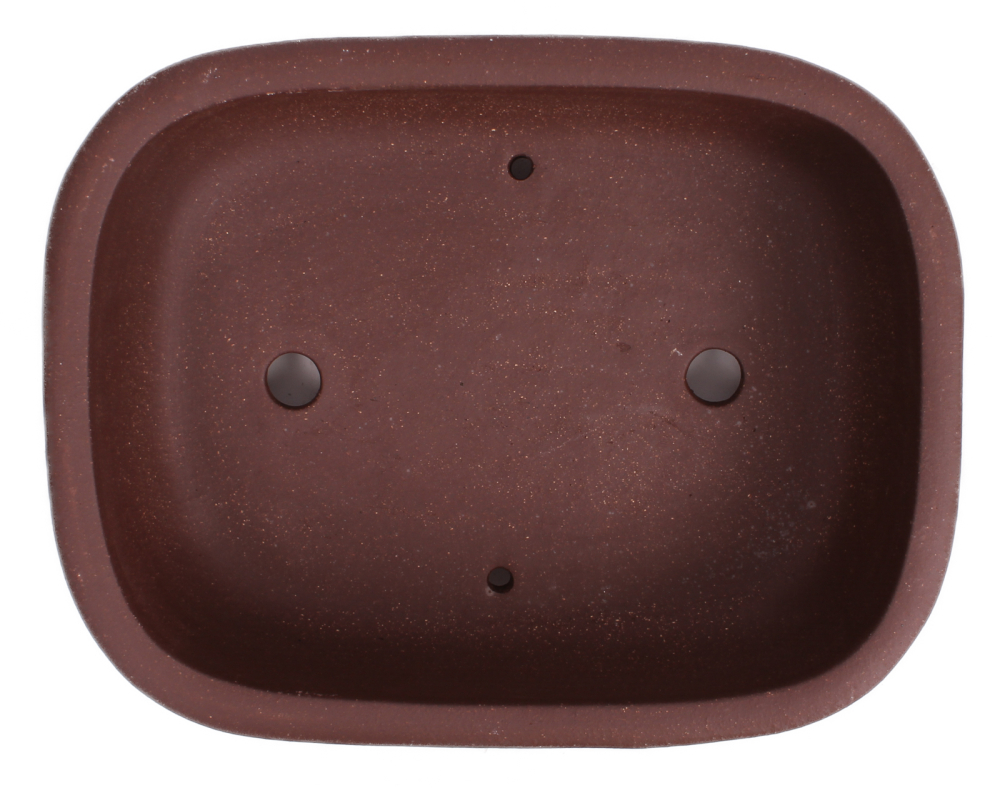 Preview: Bonsai - Schale eckig 26 x 21 x 8 cm unglasiert braun 30175