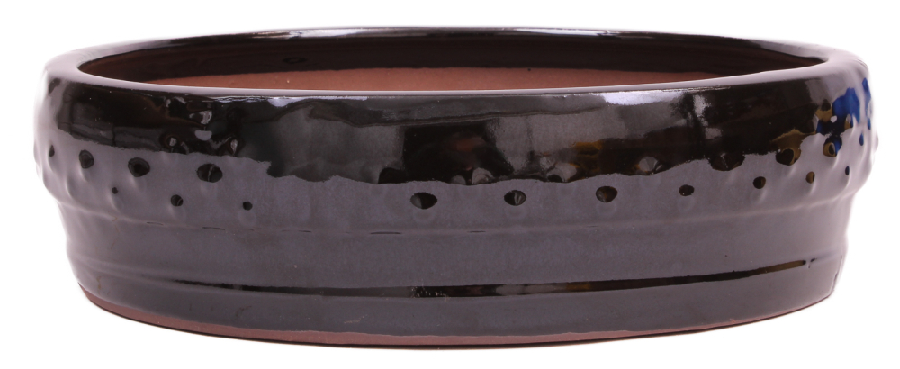 Bonsai - Schale Trommelschale rund 25.5 Ø x 7.5 cm schwarz 30178