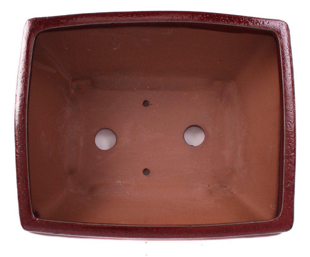 Preview: Bonsai - Schale eckig 26 x 21 x 12 cm bordeaux  30186