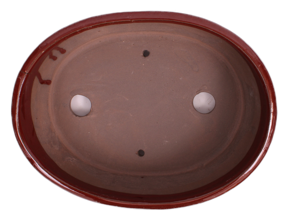 Preview: Bonsai - Schale oval 26.5 x 20 x 7.5 cm braunrot  30187