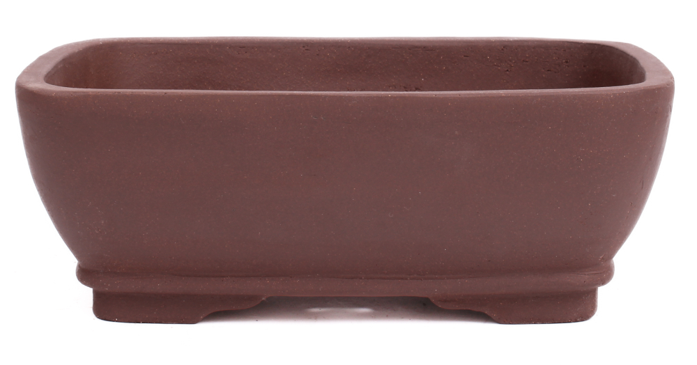 Bonsai - Schale eckig 26.5 x 20.5 x 9.5 cm unglasiert braun  30192