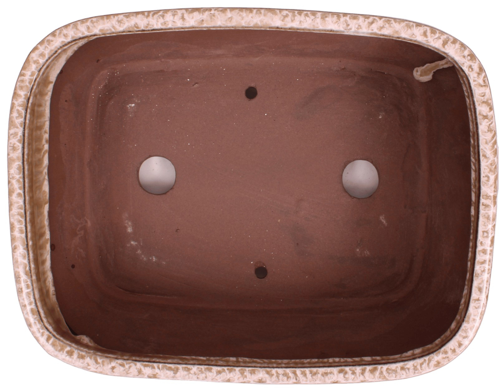 Preview: Bonsai - Schale eckig 26 x 21 x 10 cm  beige / kupfer 30195