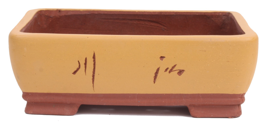 Preview: Bonsai - Schale eckig  27,5 x 20,5 x 9,5 cm, mit handgemalten Motiven   30955