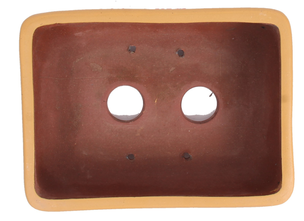 Preview: Bonsai - Schale eckig  27,5 x 20,5 x 9,5 cm, mit handgemalten Motiven   30955