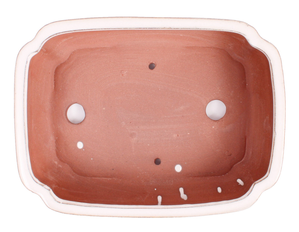 Preview: Bonsai - Schale  eckig 27.5 x 20.5 x 8 cm mit Untersetzer  cremefarben 31127