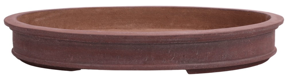 Bonsai-Schale Axel Brockmann oval braun unglasiert 38,2 × 28,2 × 5,6 cm gebraucht 40000